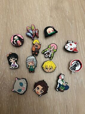 13PC Demon Slayer Shoe Charms Anime Crocs Jibbitz Wristband Teens Women Gift